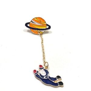 Planet with Astronaut Pin